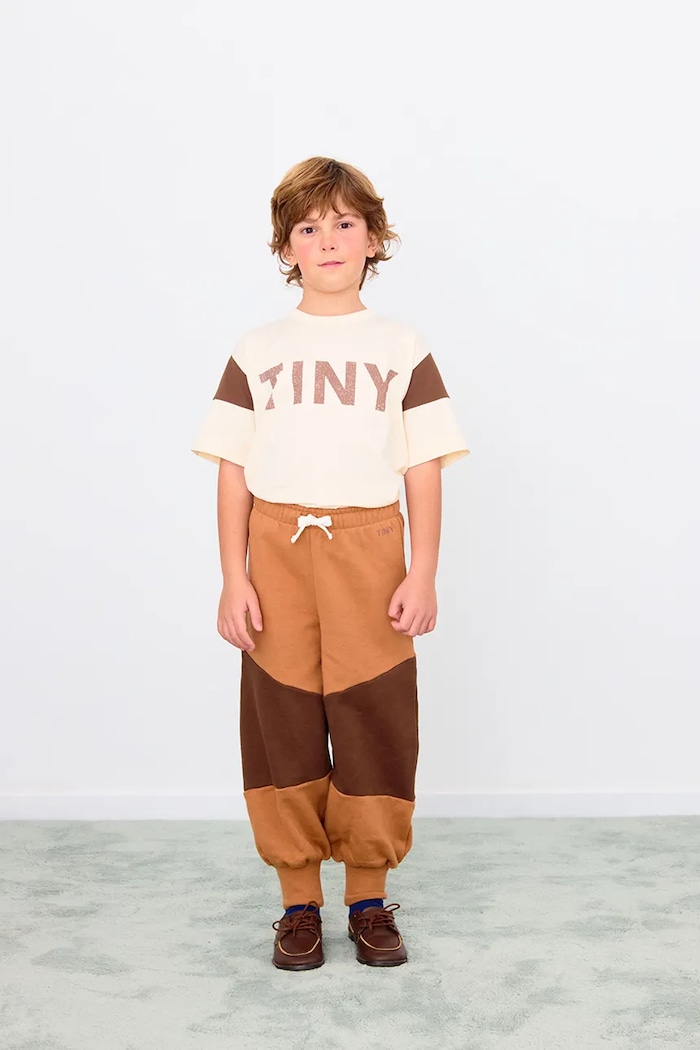 Tinycottons tricou de bumbac pentru copii TINY COLOR BLOCK TEE print bej AW25.264