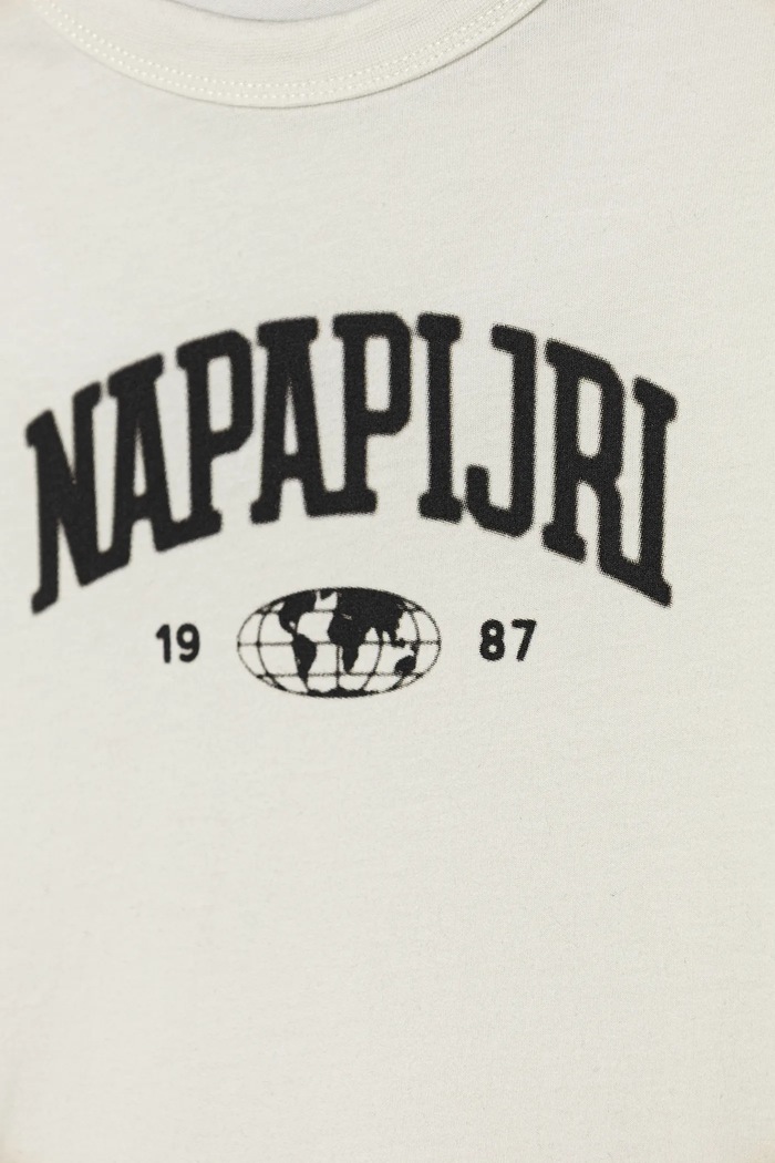 Chłopiec Napapijri T-shirt bawełniany dziecięcy S-AHR NP0A88ZO2061.98.128 beżowy