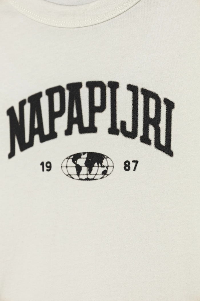Chłopiec Napapijri T-shirt bawełniany dziecięcy S-AHR NP0A88ZO2061.98.128 beżowy