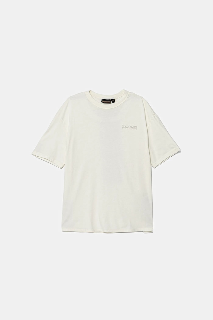 Napapijri T-shirt bawełniany dziecięcy S-AHR beżowy NP0A88ZO2061.134.172