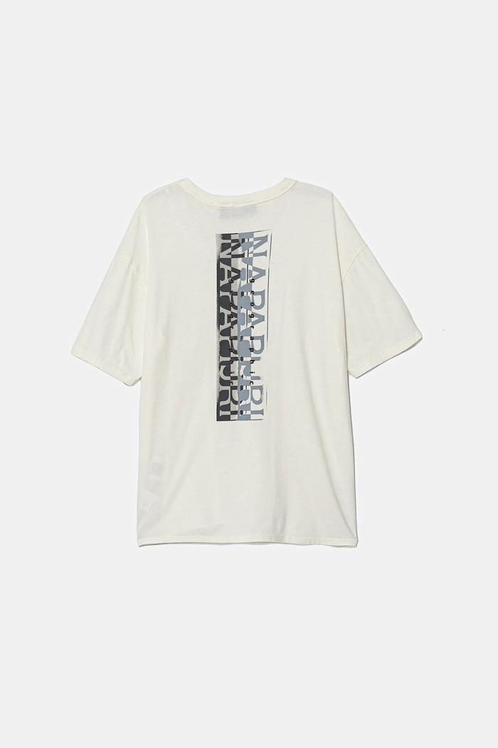Napapijri T-shirt bawełniany dziecięcy S-AHR NP0A88ZO2061.134.172 beżowy AW25