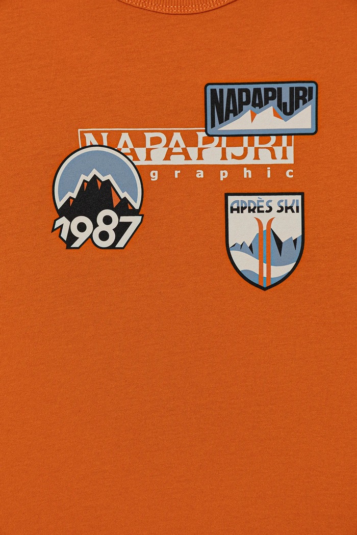 Chlapec Detské bavlnené tričko Napapijri S-PRIMIERO NP0A88ZYA681.134.172 oranžová