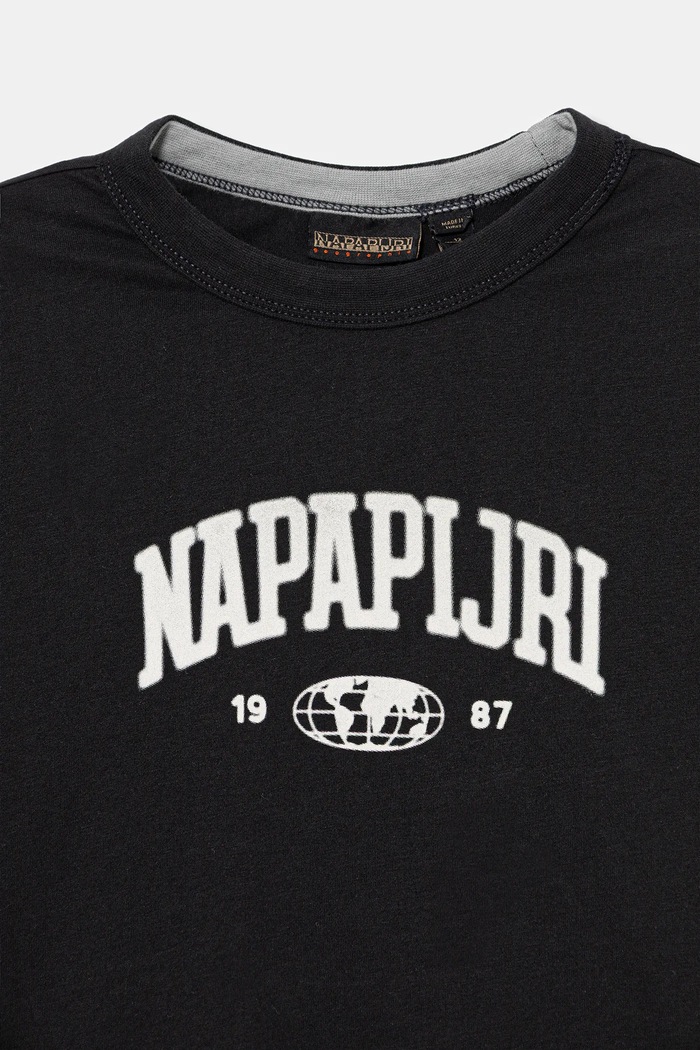 Κοριτσίστικα Παιδικό βαμβακερό μπλουζάκι Napapijri S-INOT NP0A891F9411.134.172 μαύρο