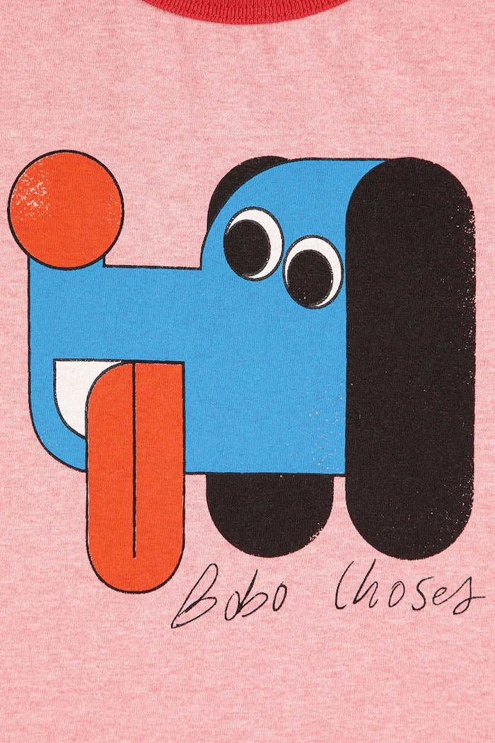 Chłopiec Bobo Choses t-shirt bawełniany dziecięcy Doggy Mate 225AB031 różowy