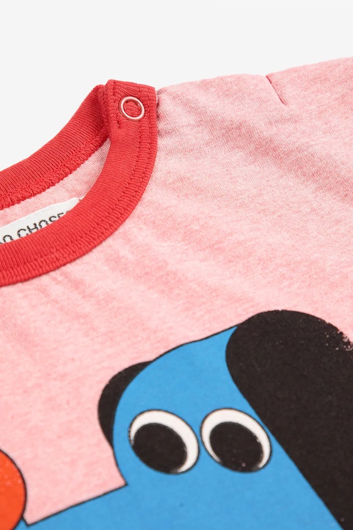 Bobo Choses t-shirt bawełniany dziecięcy Doggy Mate różowy 225AB031