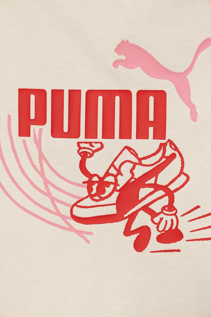 Băieți Puma Tricou de bumbac pentru copii LITTLE RUNNERS Tee PS 688475. bej