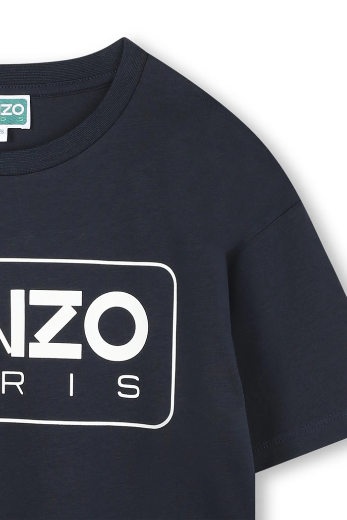 Chłopiec Kenzo Kids t-shirt bawełniany dziecięcy K61494.86.108 granatowy