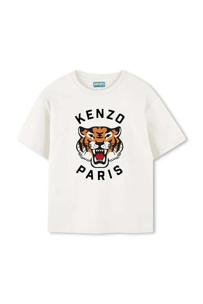 Otroška bombažna kratka majica Kenzo Kids Okrogel bela K61505.114.150