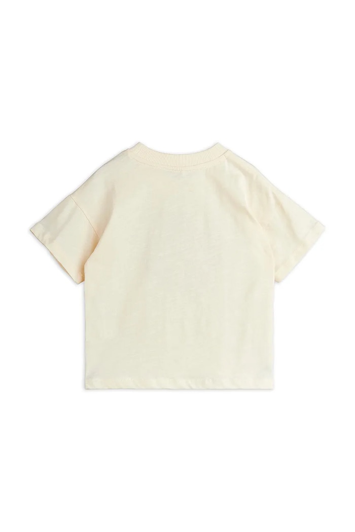 Παιδικό βαμβακερό μπλουζάκι Mini Rodini Bear 25720107 μπεζ AW25