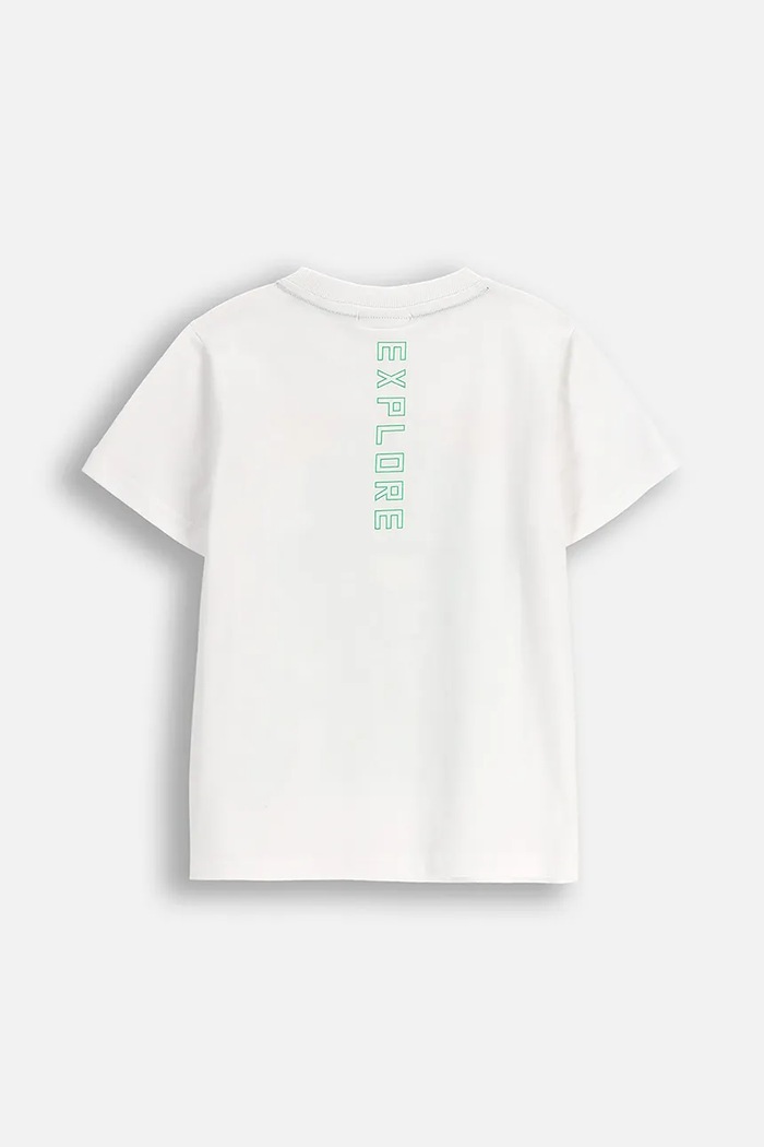 Coccodrillo t-shirt bawełniany dziecięcy ZC5143202XBK biały AW25