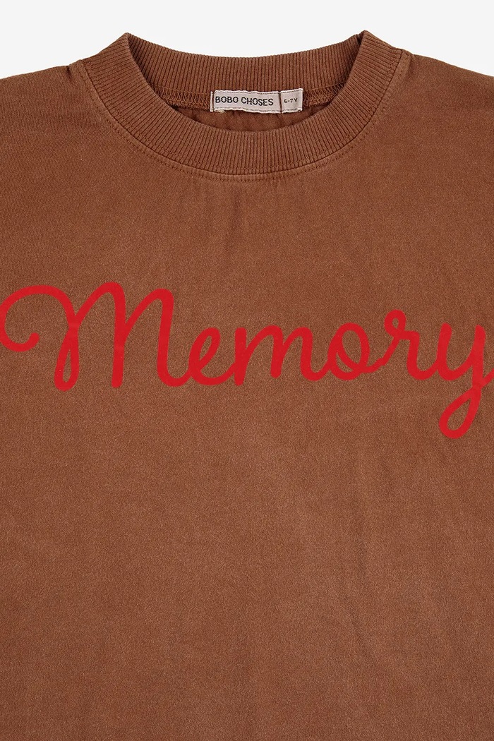 Chłopiec Bobo Choses t-shirt bawełniany dziecięcy Memory 225BC001 brązowy