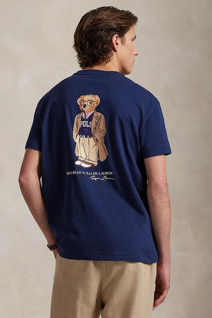 Polo Ralph Lauren t-shirt bawełniany Sscnpktm12 Short Sleeve bawełna granatowy 710974585