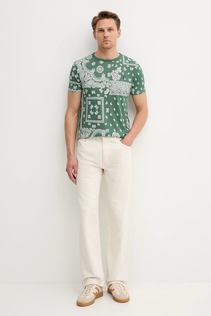 Polo Ralph Lauren tricou din bumbac 710974593 verde AW25