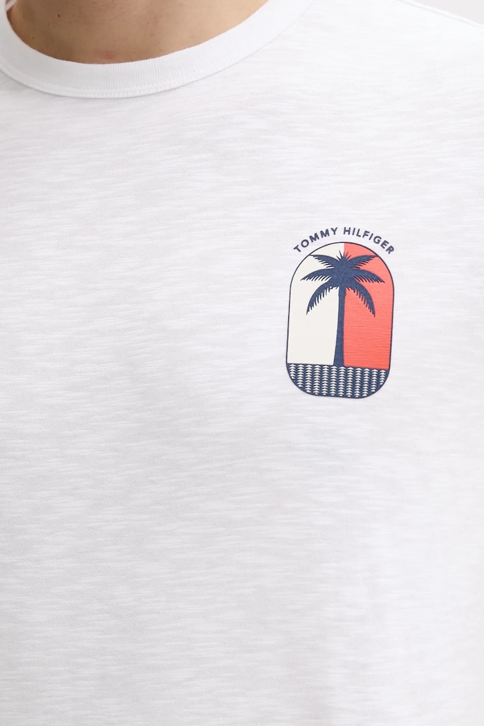 Bavlněné tričko Tommy Hilfiger bílá MW0MW39354