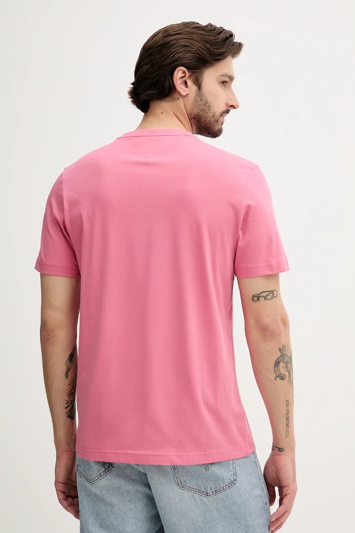Tommy Hilfiger t-shirt bawełniany MW0MW39355 różowy AW25