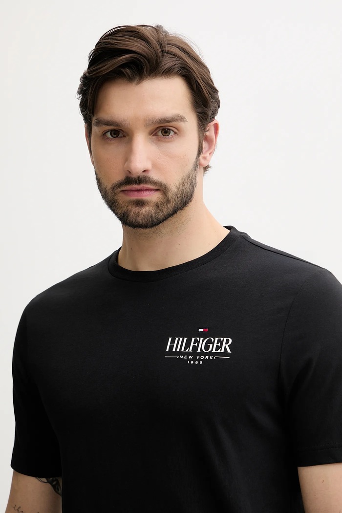 Oblečení Bavlněné tričko Tommy Hilfiger MW0MW39355 černá