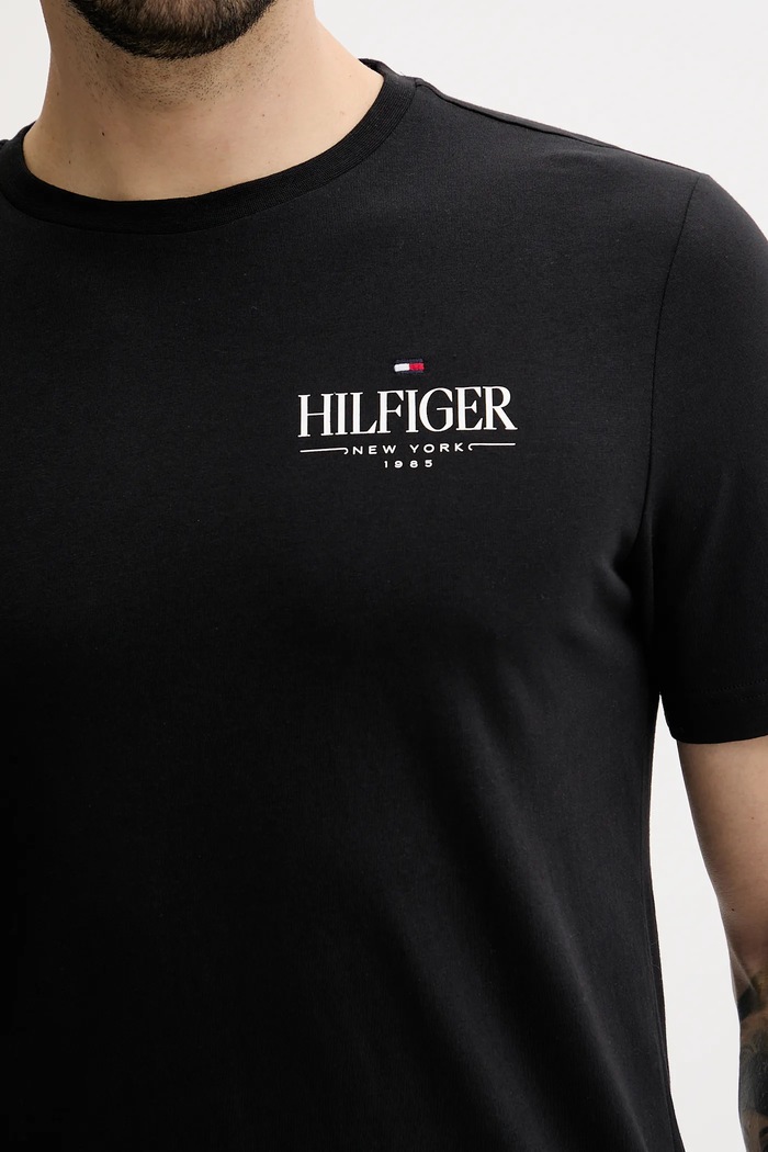Bavlněné tričko Tommy Hilfiger černá MW0MW39355