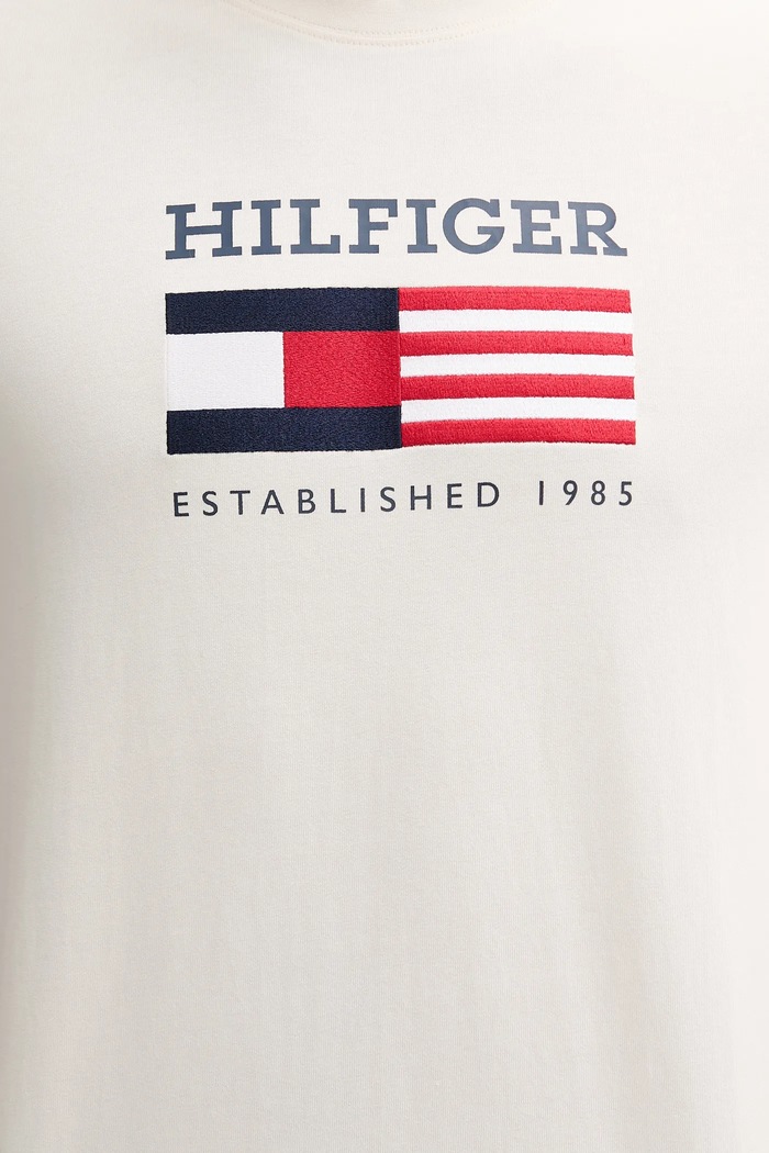 Bavlněné tričko Tommy Hilfiger béžová MW0MW39843