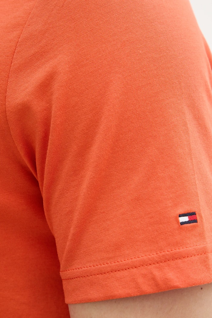 Bavlněné tričko Tommy Hilfiger oranžová MW0MW40324