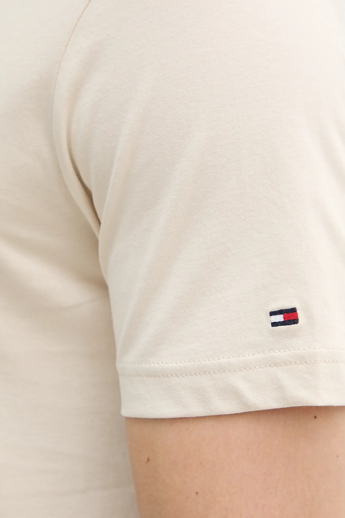 Bavlnené tričko Tommy Hilfiger béžová MW0MW40324