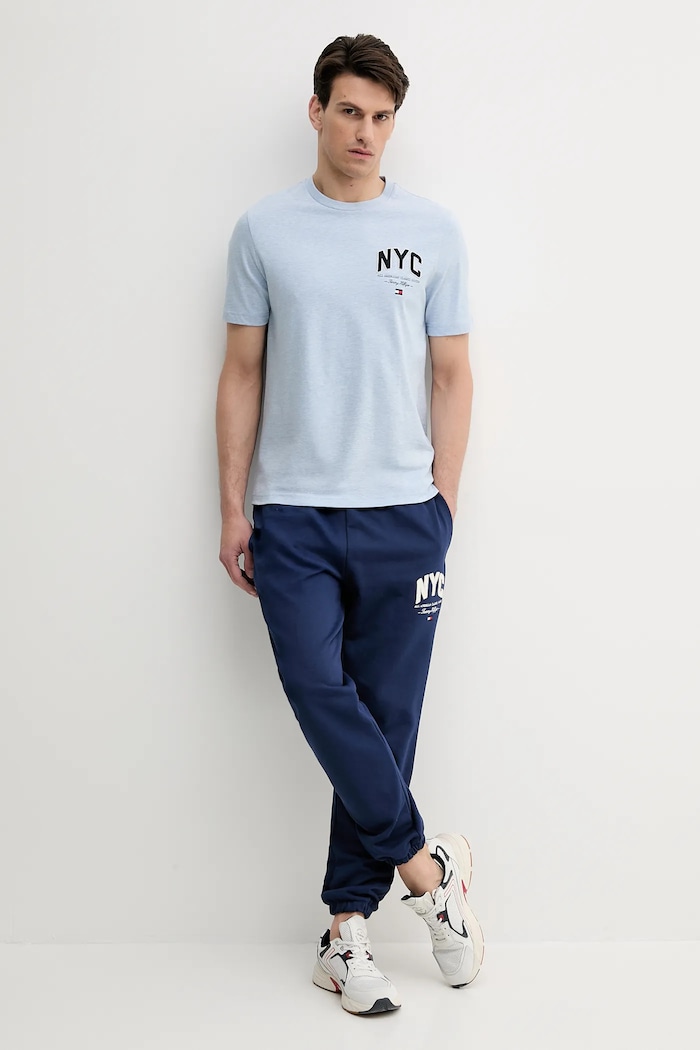 Pamučna majica Tommy Hilfiger MW0MW40427 plava AW25