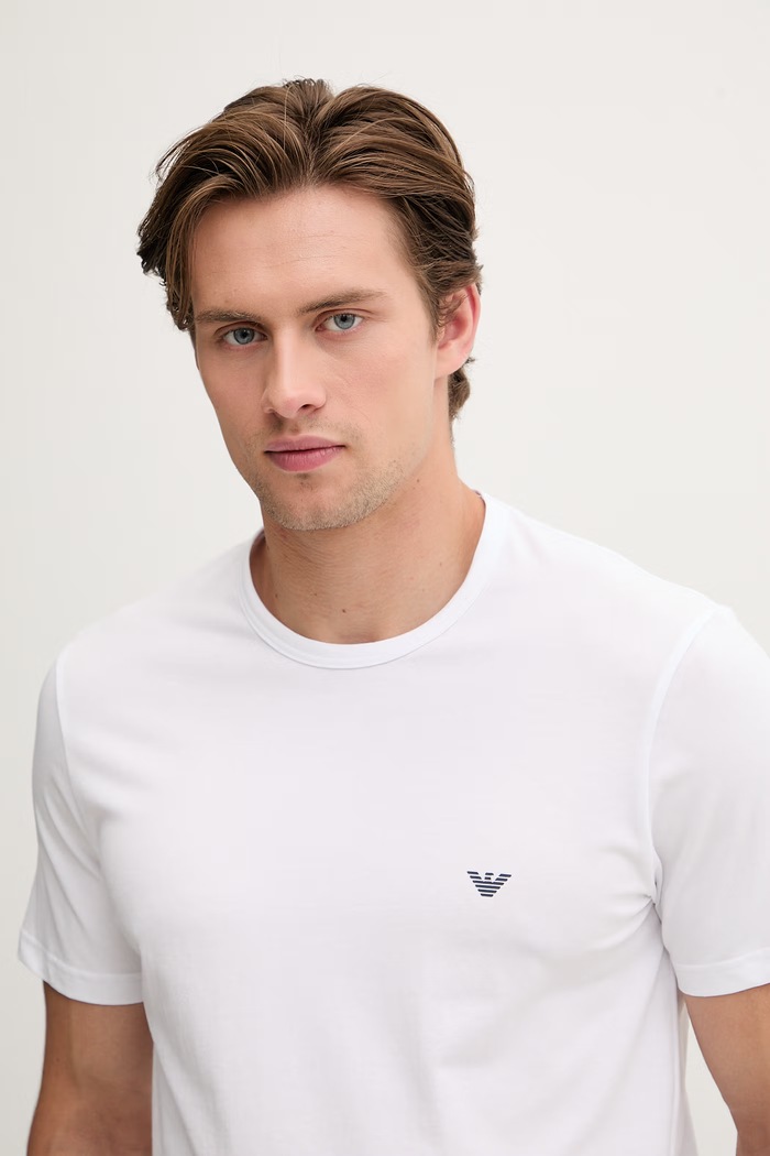 Emporio Armani Underwear T-shirt basic męski bawełniany z elastanem 2-pack EM000391.AF14132