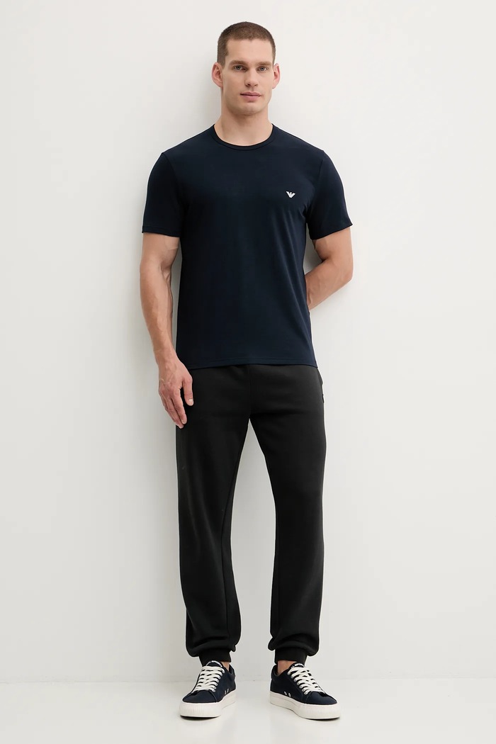 Emporio Armani Underwear basic tričko pánske bavlnené s elastanom 2-pak EM000391.AF14132 tmavomodrá SS26