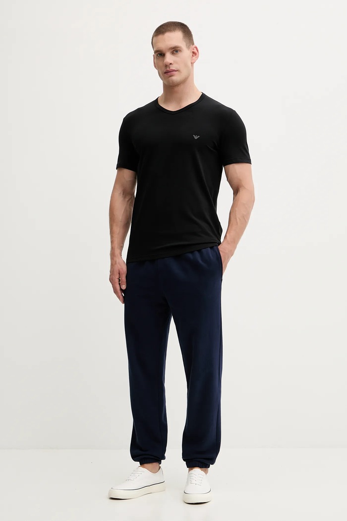 Emporio Armani Underwear basic tričko pánske bavlnené s elastanom 2-pak EM000392.AF14132 čierna SS26