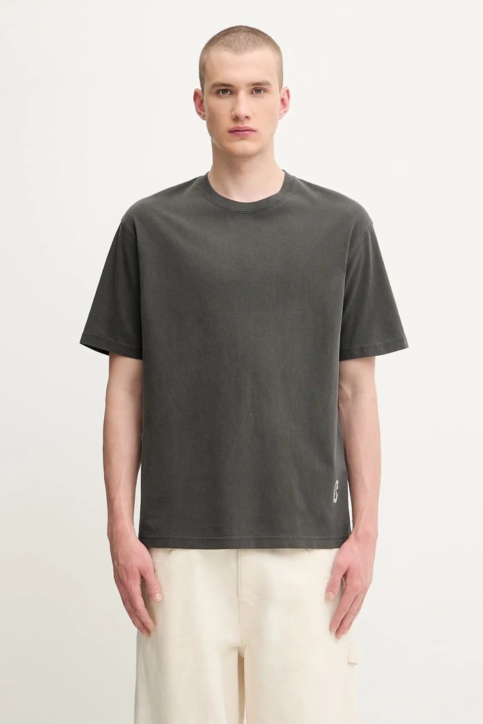 Samsoe Samsoe t-shirt bawełniany SASWIRL nadruk szary U25200007