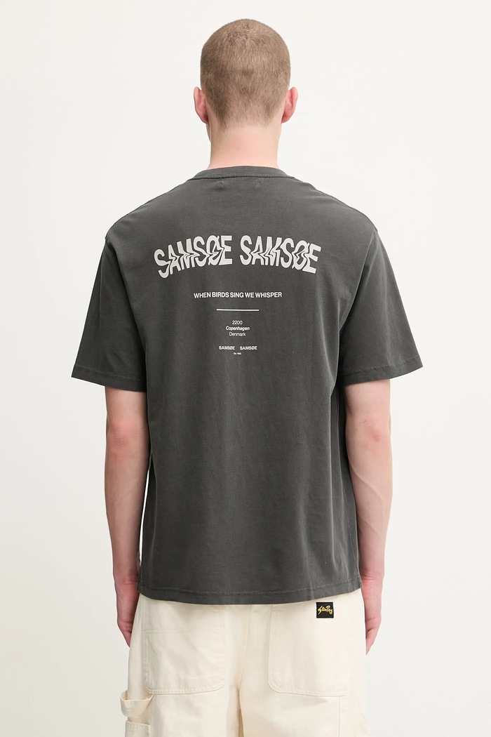 Odzież Samsoe Samsoe t-shirt bawełniany SASWIRL U25200007 szary