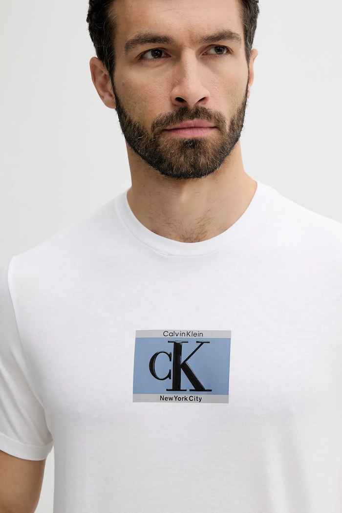 Oblečení Bavlněné tričko Calvin Klein LV04RC854G bílá