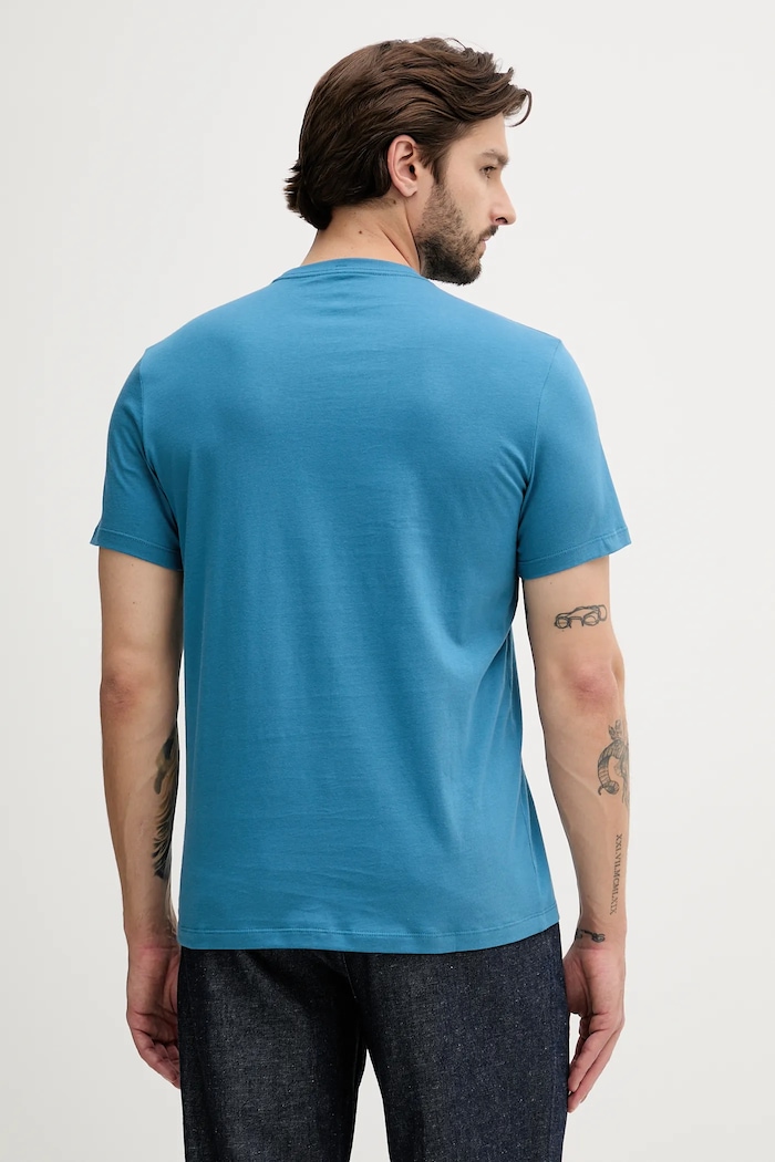 Bavlněné tričko Calvin Klein LV04RC852G tyrkysová AW25