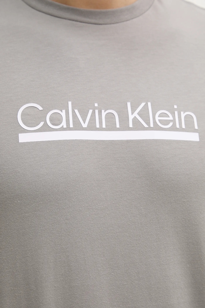 Pamučna majica Calvin Klein siva LV04RC852G