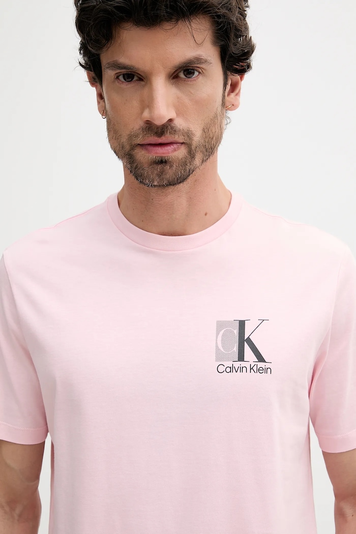Calvin Klein tricou din bumbac roz LV04RC853G