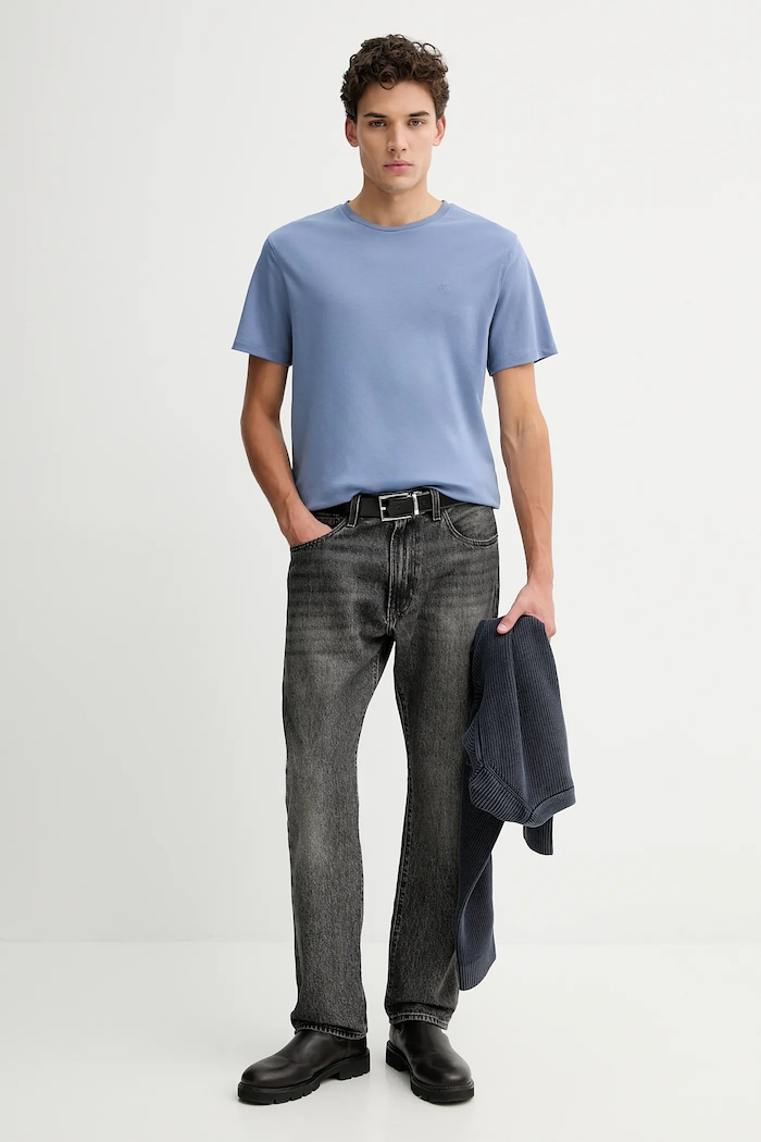 Bavlnené tričko Calvin Klein LV04LB275G modrá SS26