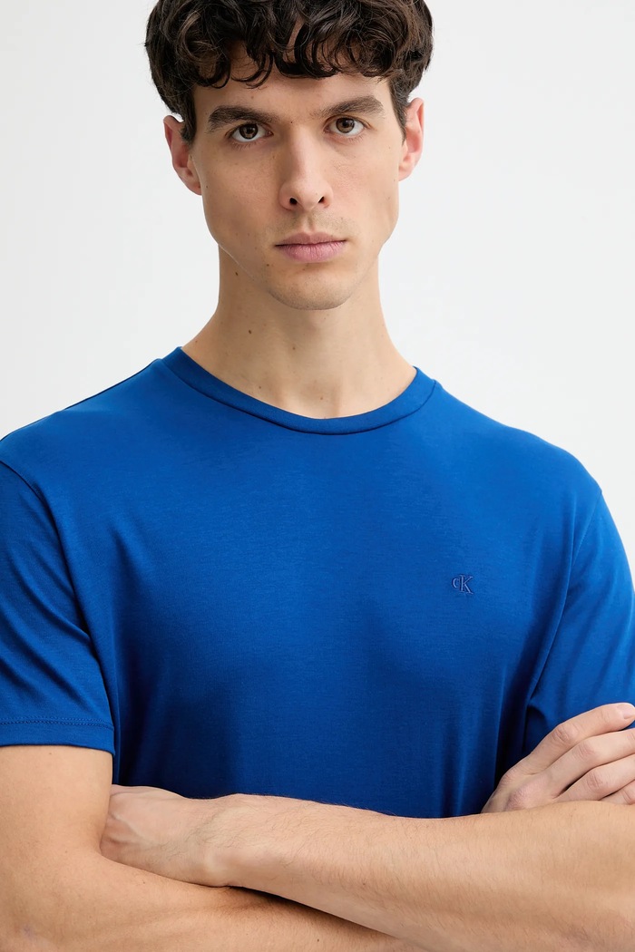 Bavlnené tričko Calvin Klein modrá LV04LB275G