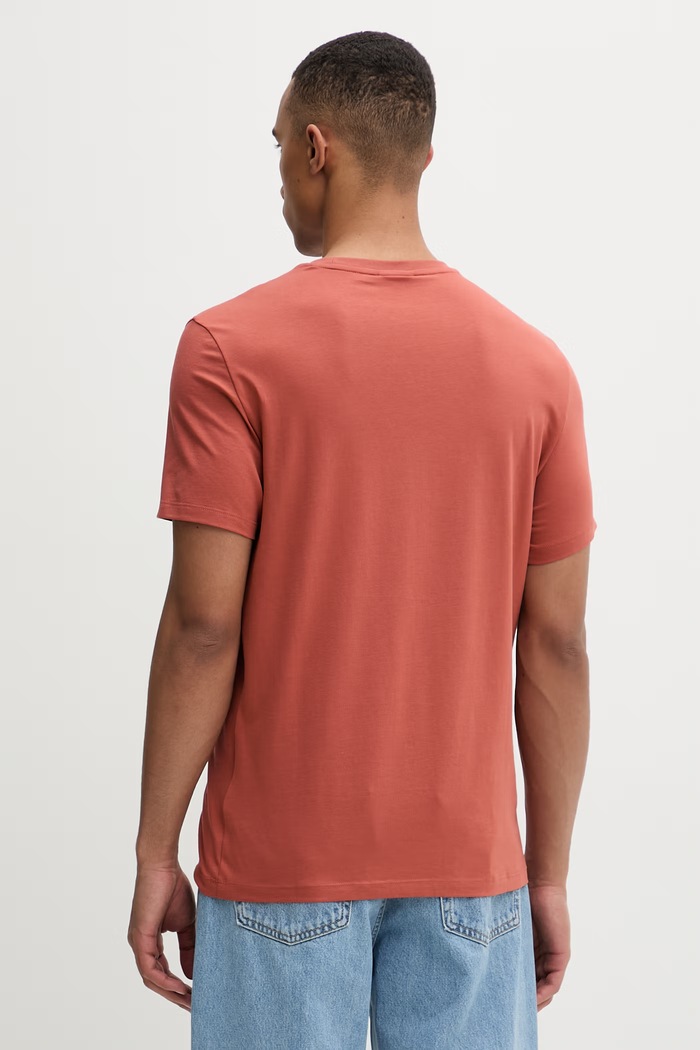 Odzież Calvin Klein T-shirt męski bawełniany z elastanem LV04LC240G pomarańczowy