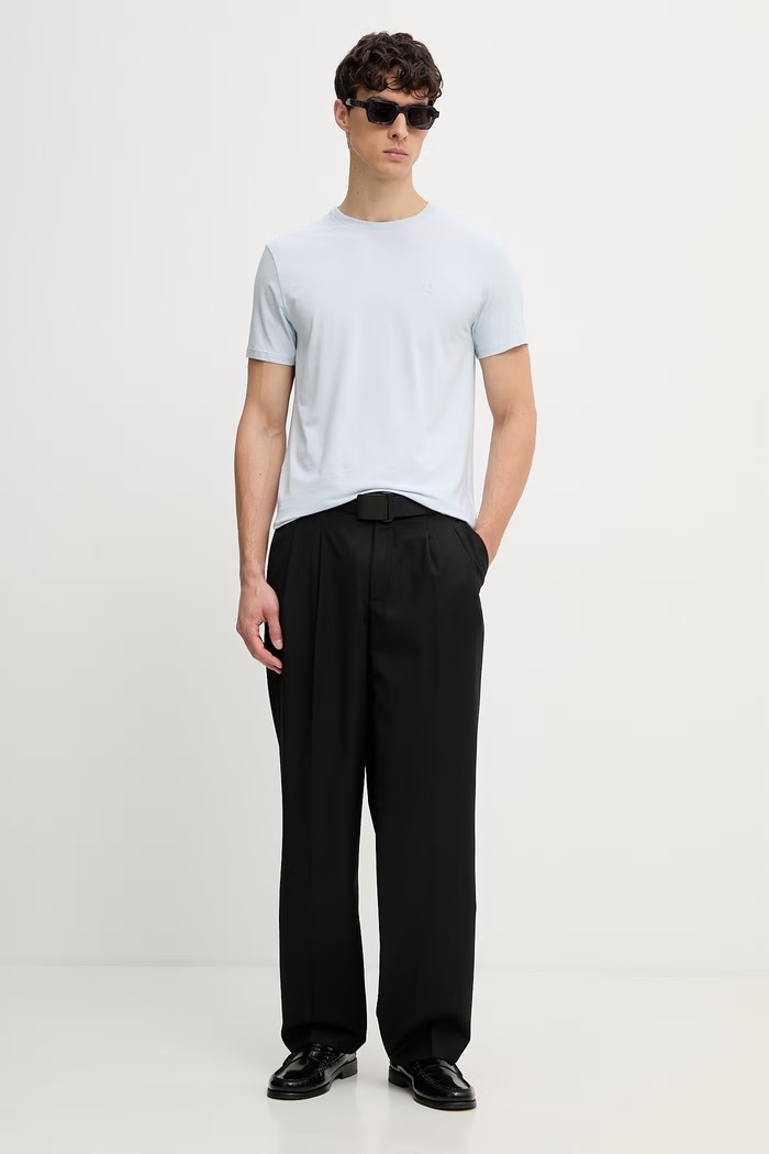 Calvin Klein kratka majica moška bombažna z elastanom LV04LC240G modra SS26
