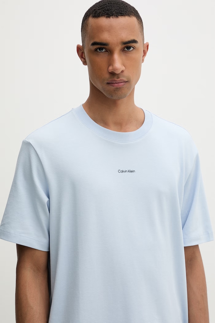 Calvin Klein tričko pánske bavlnené s elastanom modrá LV04LC241G