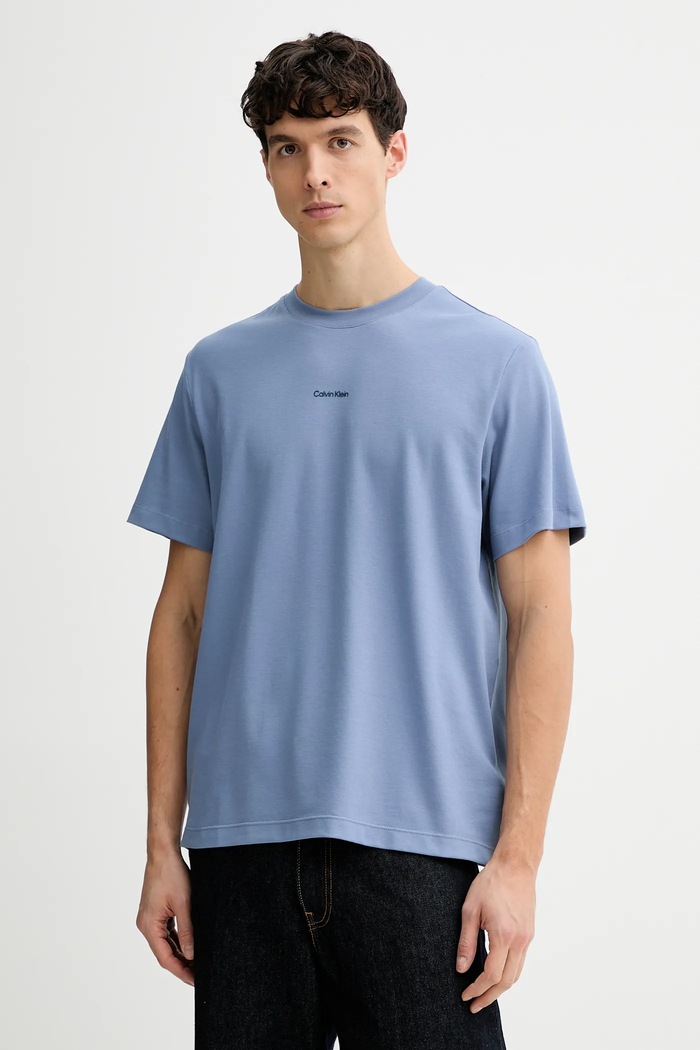 Calvin Klein tričko pánske bavlnené s elastanom fialová LV04LC241G