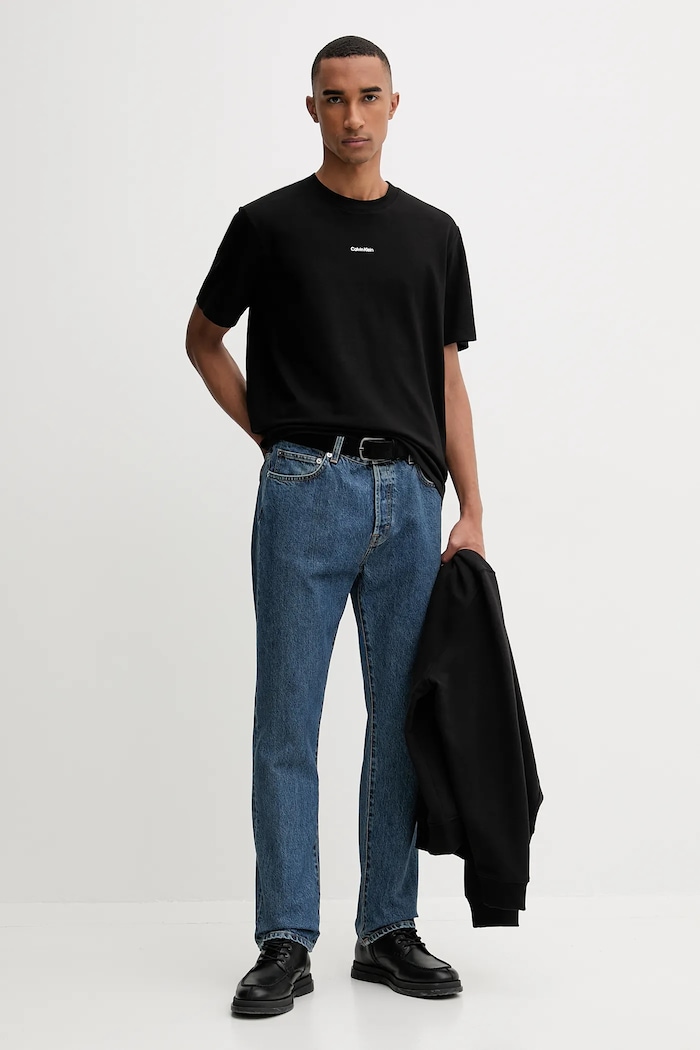 Calvin Klein тениска мъжка от памук с еластан LV04LC241G черен SS26