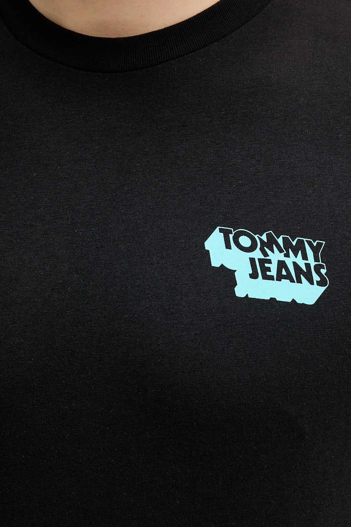 Tommy Jeans pamut póló fekete DM0DM21539