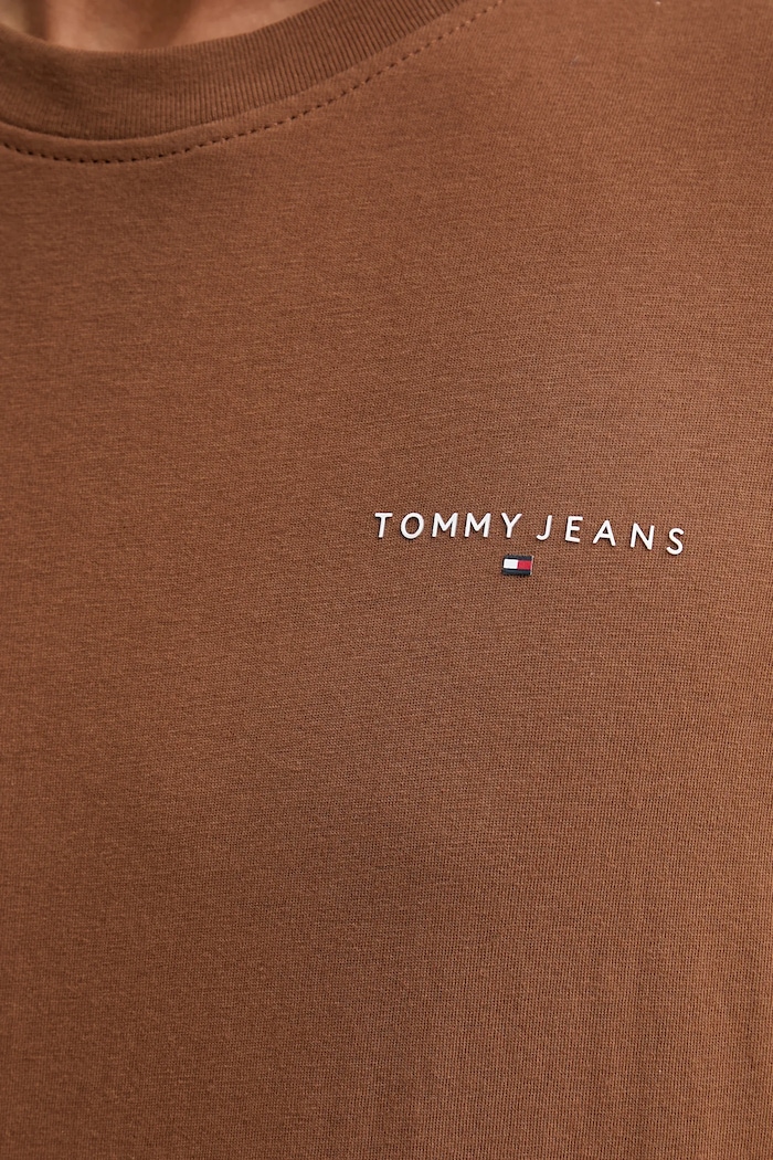 T-shirt męski bawełniany Tommy Jeans brązowy DM0DM21780
