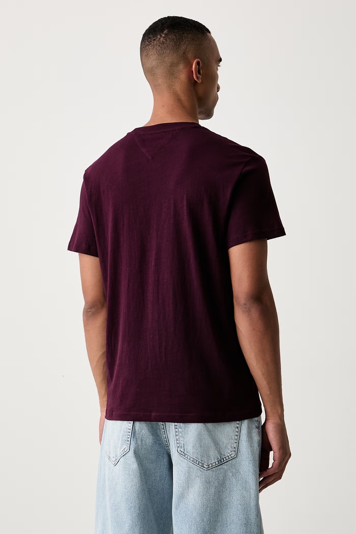 Oblečení Tommy Jeans tričko pánské bavlněné DM0DM21780 burgundské