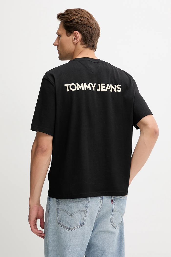 Oblečenie Bavlnené tričko Tommy Jeans DM0DM21785 čierna
