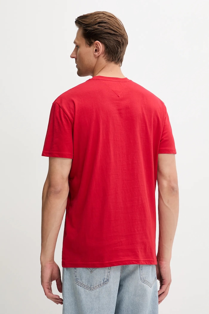 Tommy Jeans t-shirt bawełniany DM0DM21941 czerwony AW25