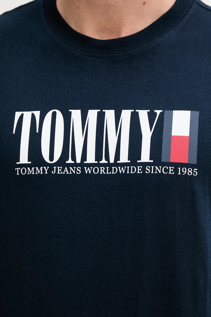 Tommy Jeans t-shirt bawełniany granatowy DM0DM21941