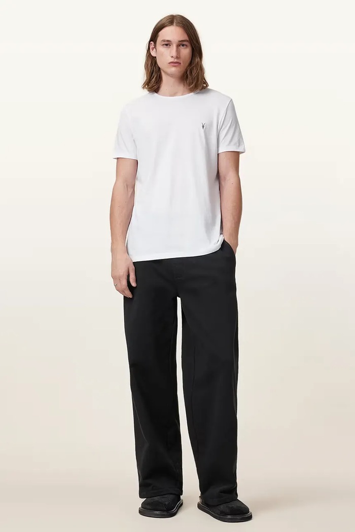 AllSaints tricou bărbătesc din bumbac TONIC pachet de 3 alb M029JB
