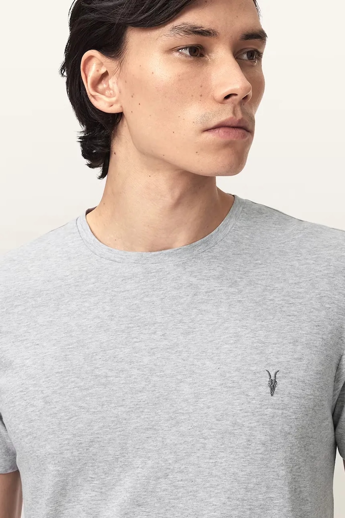 AllSaints t-shirt ανδρικό βαμβακερό TONIC 3-pack γκρί M029JB