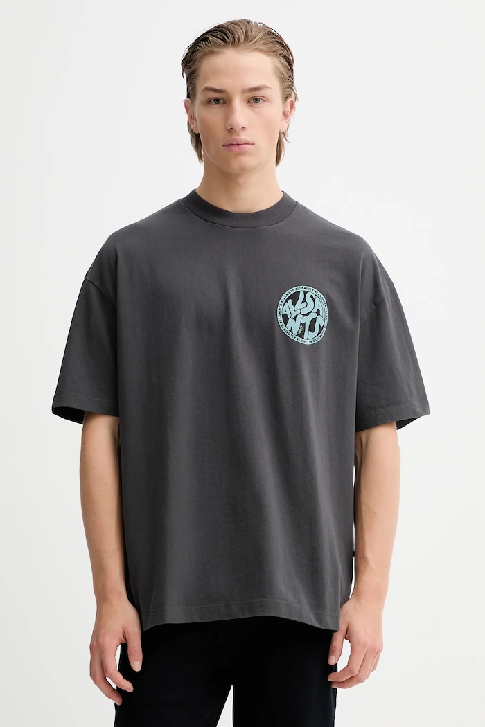 Bavlnené tričko AllSaints DISTORTION relaxed sivá M041PC